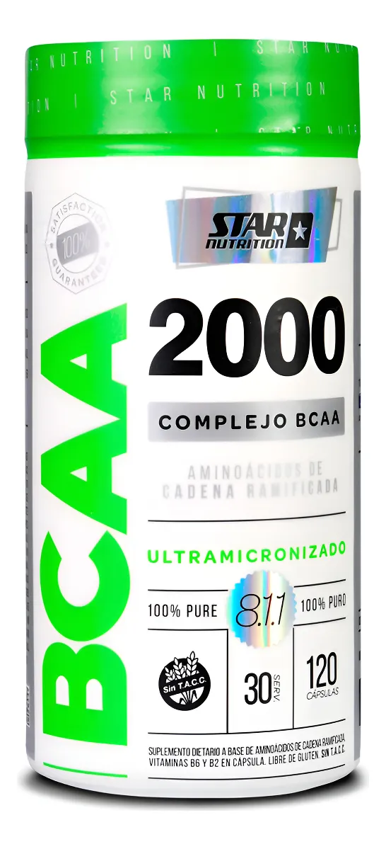 BCAA 2000 Star Nutrition.
120 Cápsulas.30 servicios