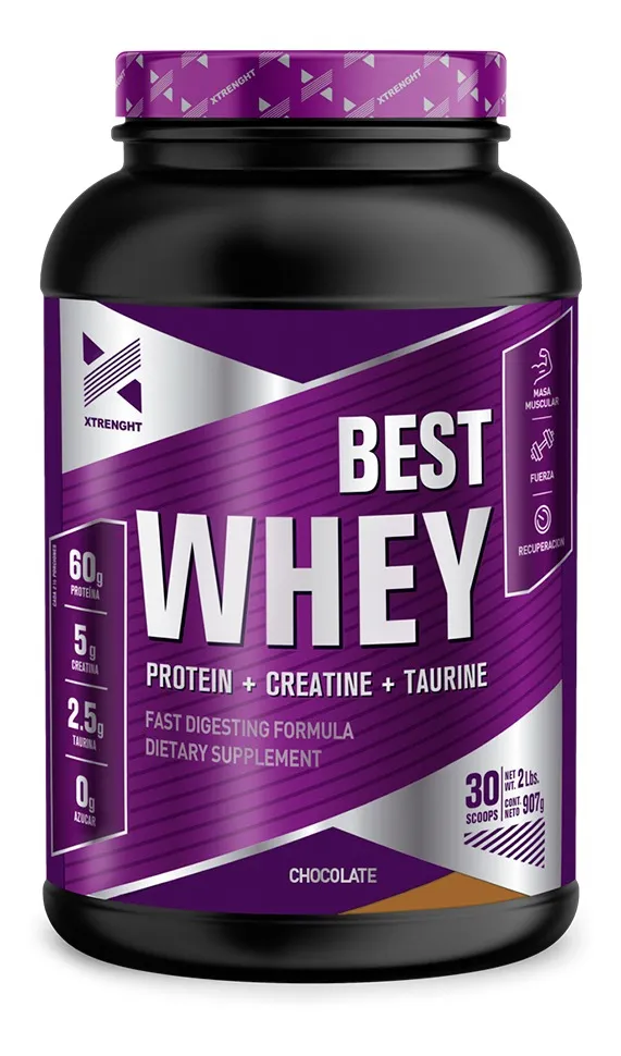 Proteína Best Wey Xtrenght - (Chocolate).
2 lb (907g)