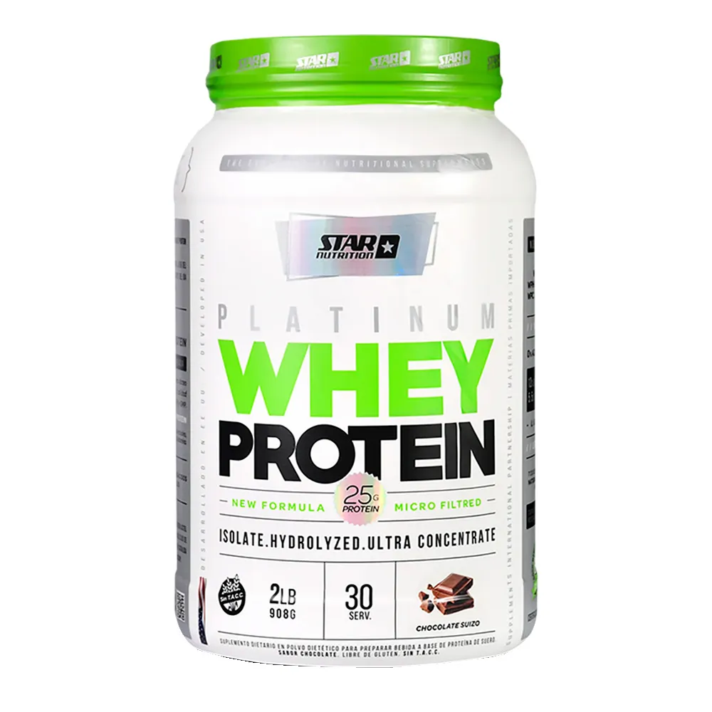 Proteína Whey Star Nutrition.2 lb (908g). Vainilla Ice Cream/ Chocolate Suizo.